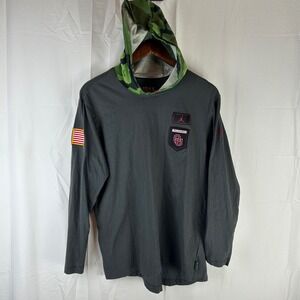 Oklahoma Sooners OU Jordan Lightweight Hoodie Mens L Gray Camo DQ2147 On Field